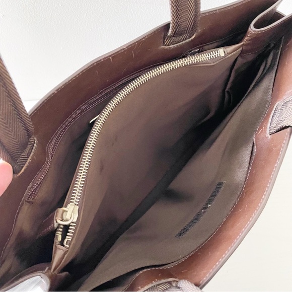 Prada brown calfskin leather vintage shoulder tote business bag minimal - Picture 8 of 12